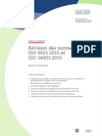 Service A La Clientele SQS - Révision Des Normes ISO 9001-2015 Et ISO 14001-2015 - Regles de Transition