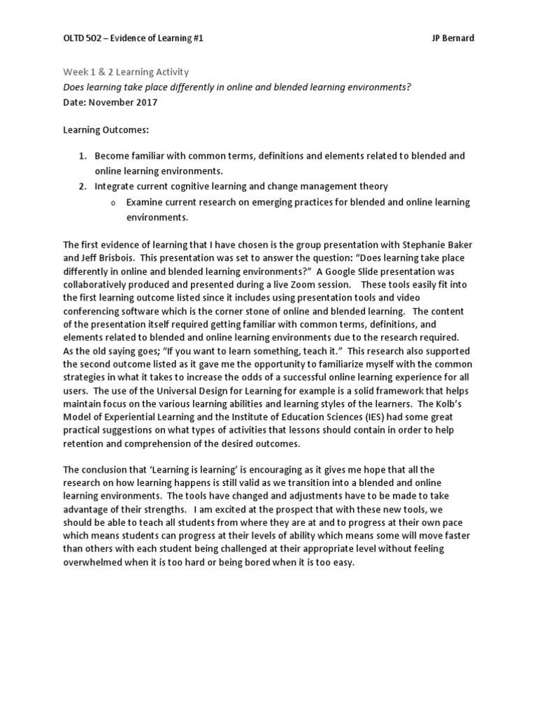 Online vs. Blended Learning Insights | PDF | Educational Technology ...