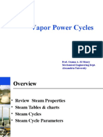Vapor Power Cycles: Prof. Osama A. El Masry Mechanical Engineering Dept. Alexandria University