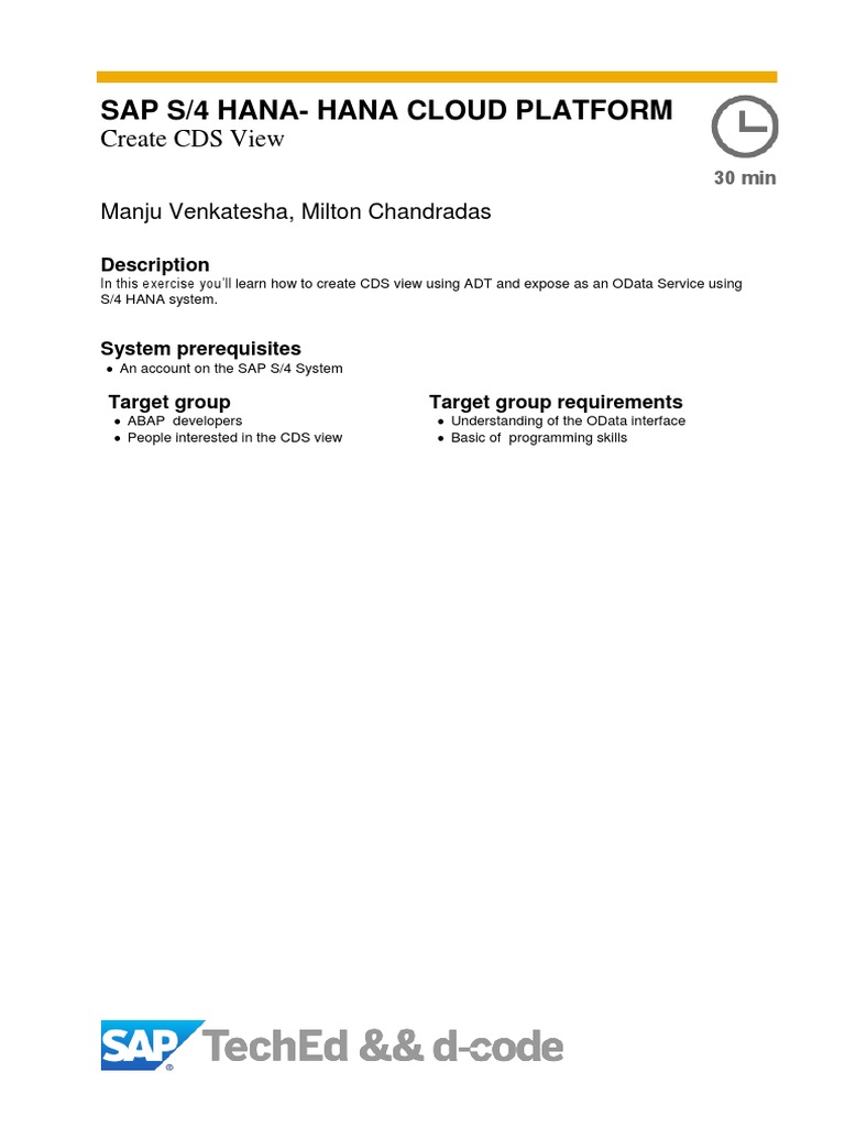 Exercise 01 CreateCDSViews | PDF | Eclipse (Software