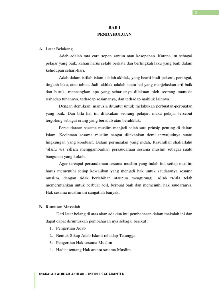 Isi Makalah Aqidah Akhlak