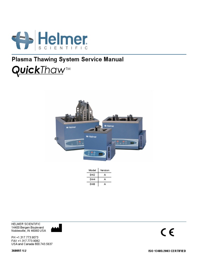 HELMER DH8 Manual Service PDF Thermometer Damages