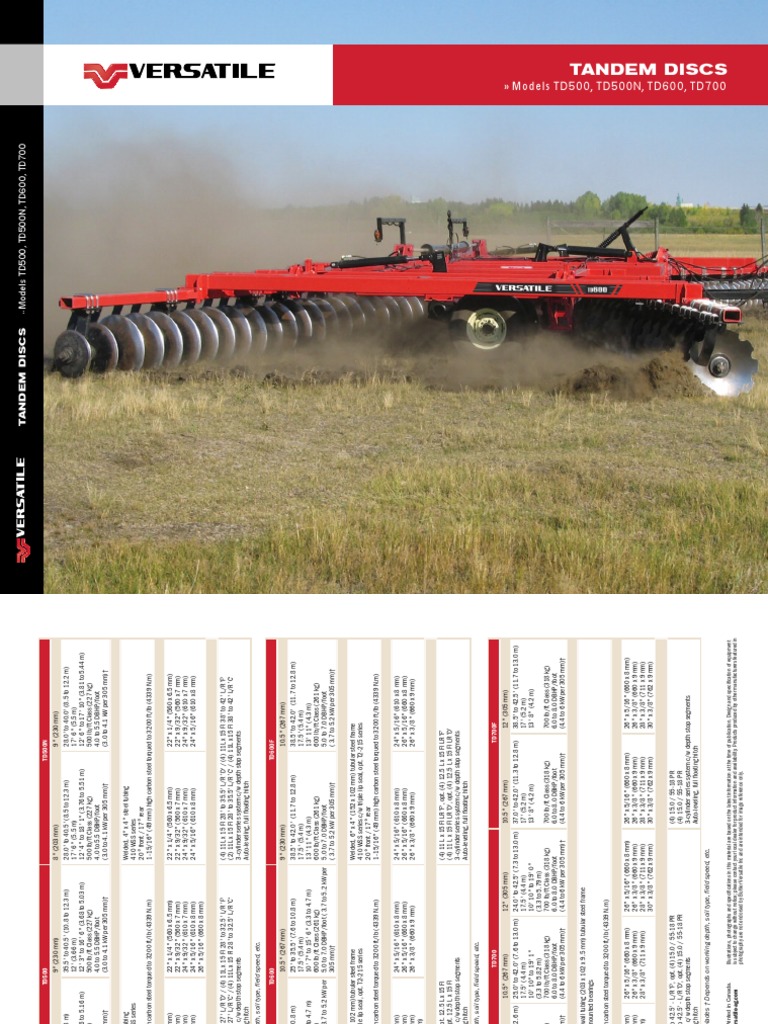 Tandem Discs: Models TD500, TD500N, TD600, TD700 | PDF | Transport | Nature