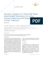 Dynamics Analysis of A Three-DOF Planar Serial-Parallel Mechanism For Active Dynamic Balancing With Respect To A Given Trajectory