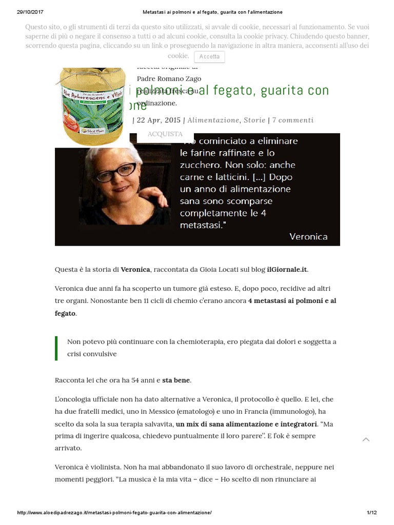 Metastasi Ai Polmoni E Al Fegato Guarita Con Lalimentazione