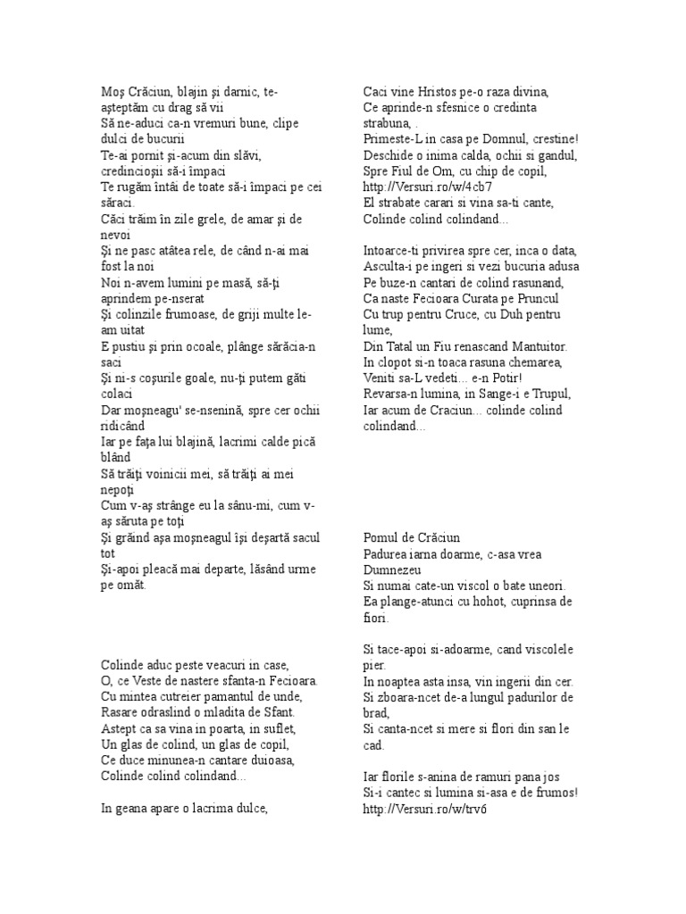 Nasterea Lui Iisus Scenariu Versuri PDF