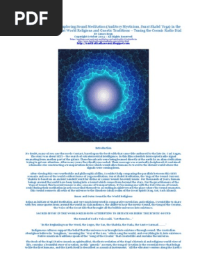 The Yoga Of Sound Surat Shabd Yoga Shabda Yoga - 