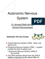 Autonomic Nervous System: Dr. Ahmed Elfatih Ahmed Clinical Pharmacologist