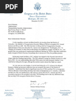 Eleanor Holmes Norton's Letter to TSA regarding D.C. Licenses and IDs