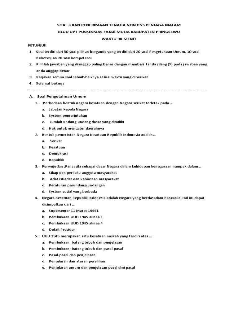 Soal Penjaga Malam 2