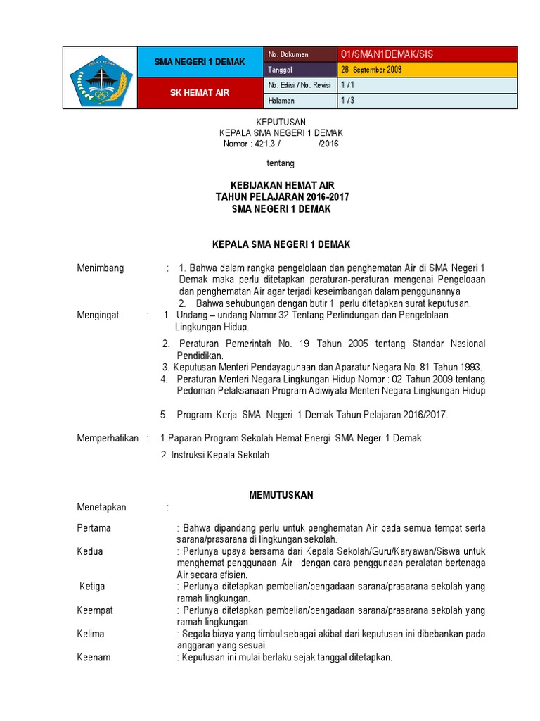 Contoh Surat Himbauan Hemat Energi Pwinzcessabadi