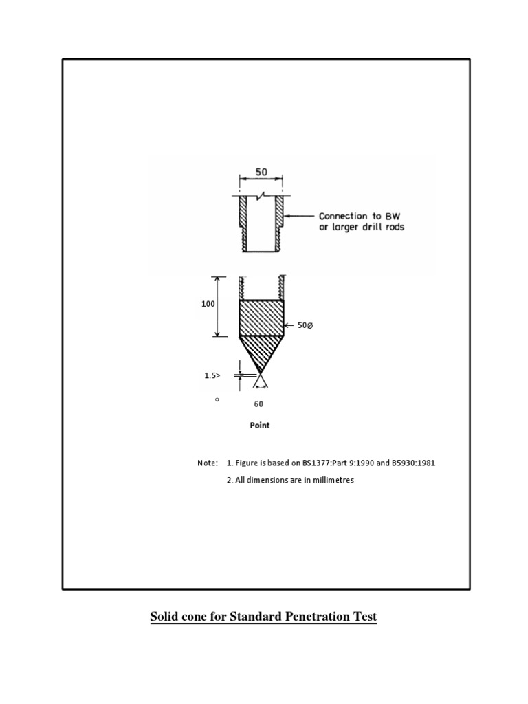 Solid Cone for Standard Penetration Test | PDF | Nature