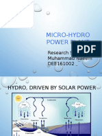 Micro-Hydro Power Plant: Research Scholar Muhammad Naeem DEE161002