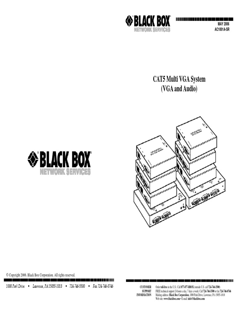 CAT5 Multi VGA System (VGA and Audio) MAY 2006 AC1001ASR PDF