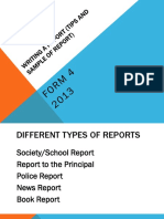 Writing A Report Tips and Sample of Reports