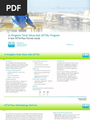 5 Year IKTVA Planning Format Guide