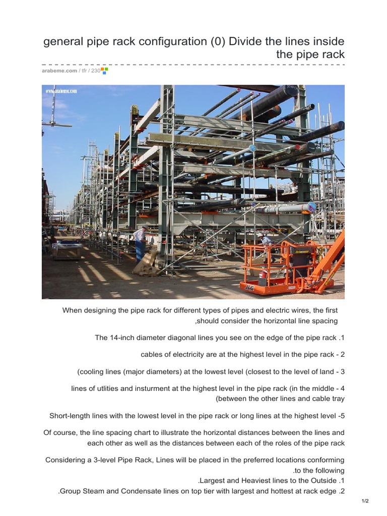Pipe Rack Design and Configuration Guide | PDF | Pipe (Fluid Conveyance ...