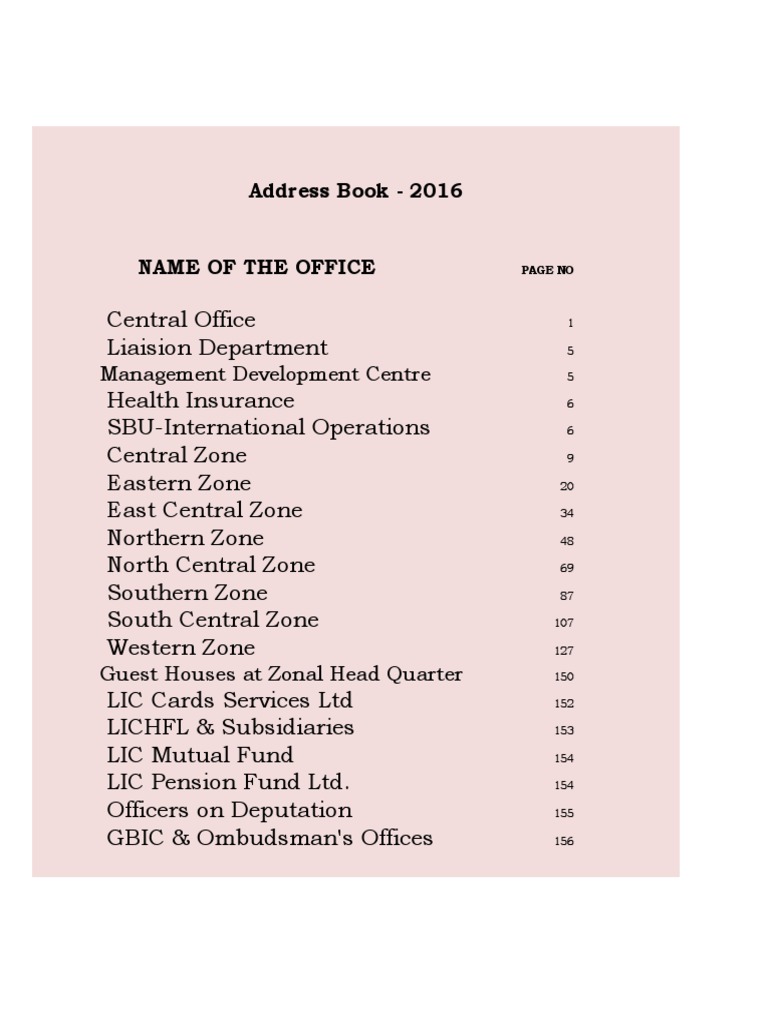 Address Book 2016 Pdf