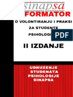 Informator o Volontiranju I Praksi Za Studente Psihologije Filozofskog Fakulteta Univerziteta U Sarajevu Ii Izdanje