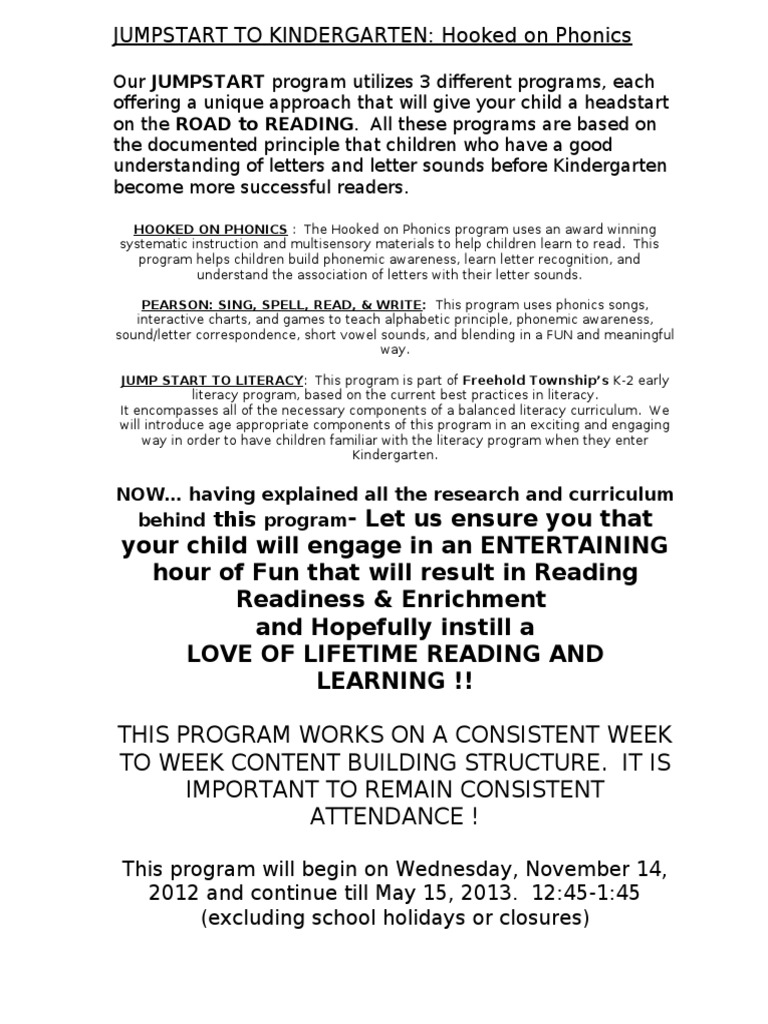 Kindergarten Reading Prep Program | PDF | Phonics | Learning Methods