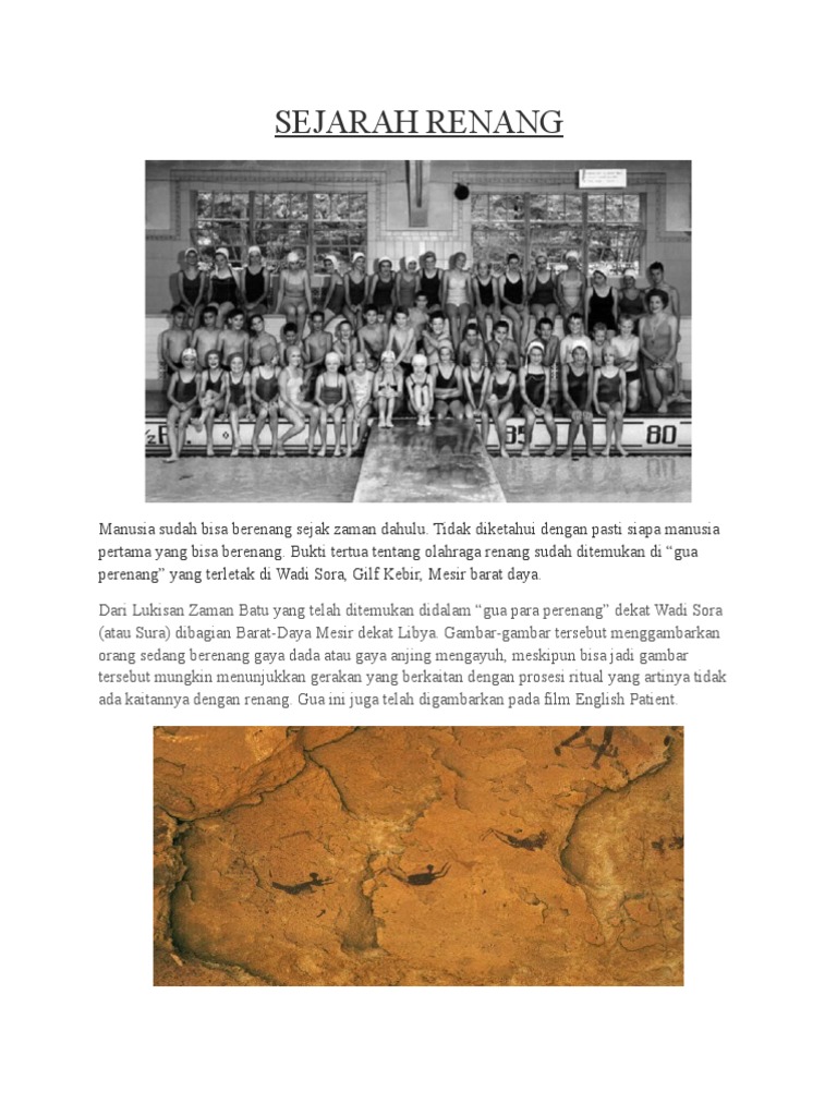 Gaya Renang  Tertua Menurut Olimpiade Paris Tahun 1900 