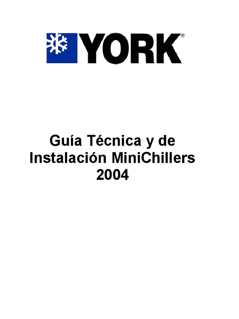 Mini Chiller York Manual PDF Aluminio Agua