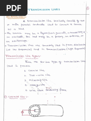 Transmission Lines and Wave Guide Notes PDF | PDF