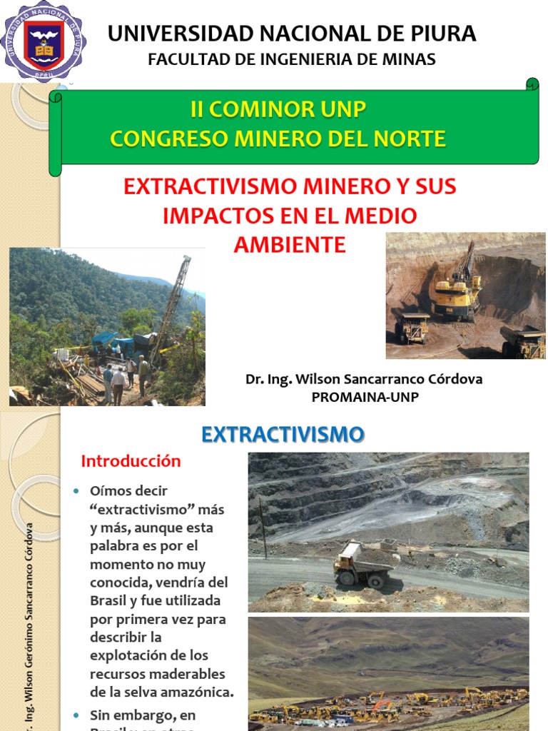 5 Extractivismo Minero y Sus Impactos en El Medio Ambiente DR Wilson ...