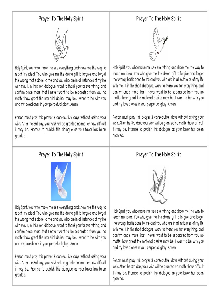 Prayer To The Holy Spirit Prayer To The Holy Spirit | PDF | Mercy | God ...