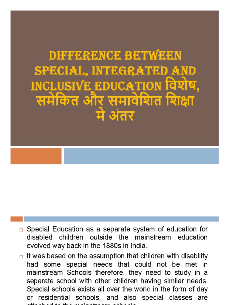 Understanding the Differences Between Special, Integrated and Inclusive ...