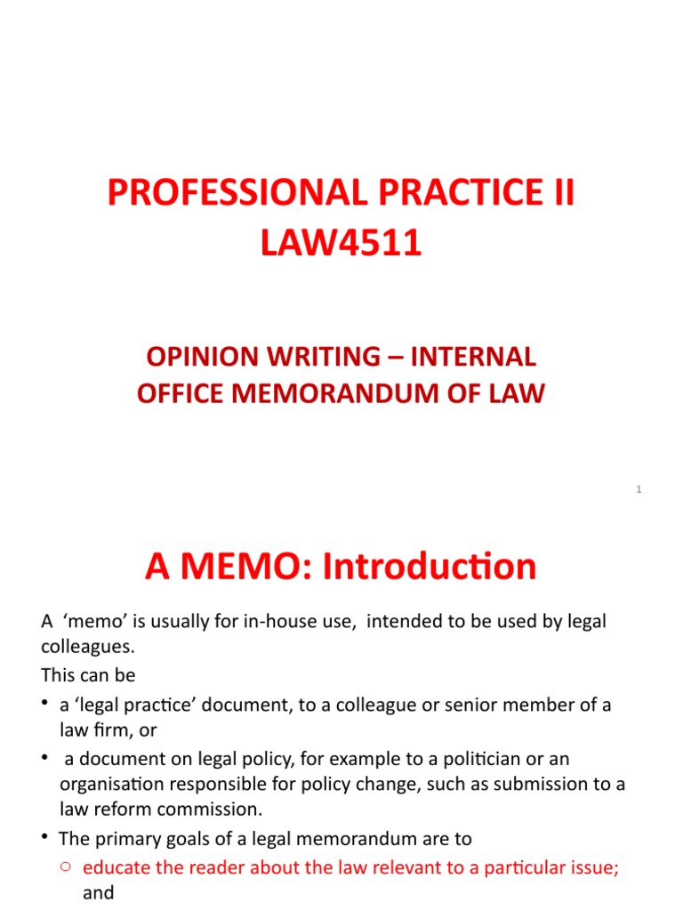 Topic 7 - Internal Memorandum of Law | Brief (Law) | Lawyer
