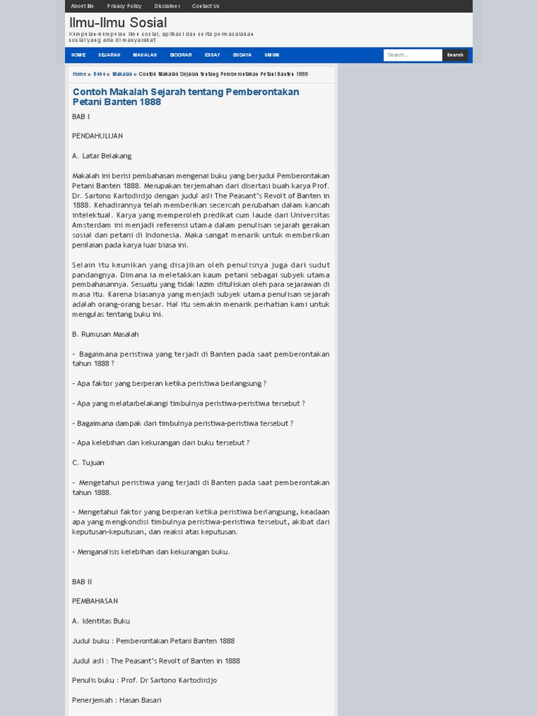 Pemberontakan Petani Banten 1888 | PDF