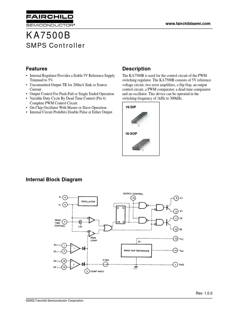 SMPS Controller: Features Description | PDF | Amplifier | Electricity
