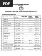 Sports Calendar 2017-18