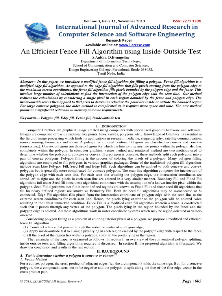 An Efficient Fence Fill Algorithm Using Inside-Outside Test | PDF ...