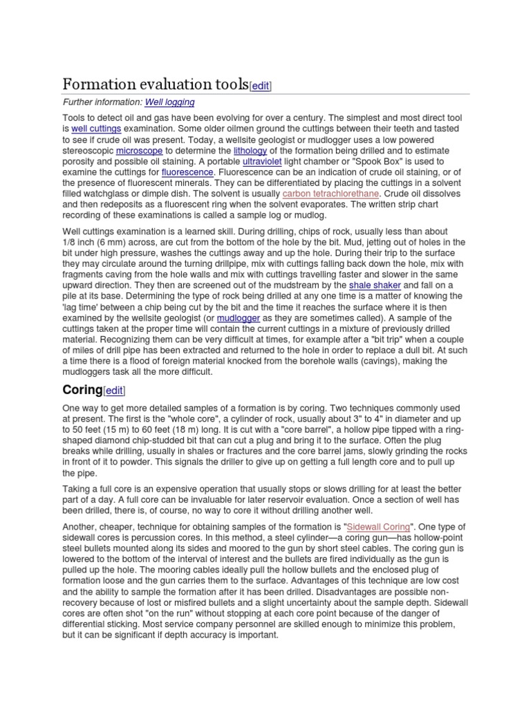 Formation Evaluation Techniques Overview | PDF | Chemistry | Physical ...