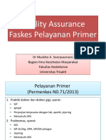 Quality Assurance Faskes Pelayanan Primer