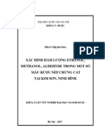 Determination of Methanol, Ethanol and Aldehyde in Some Spirits in Ninh Binh