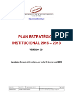 Plan Estrategico Institucional 2016 2018 v001