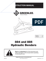 884 and 885 Hydraulic Benders: Instruction Manual