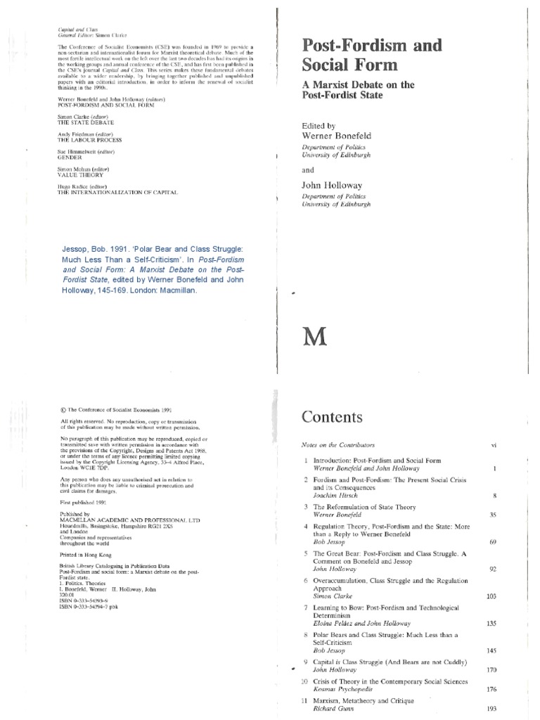 Marxism & Post-Fordist State Debate | PDF