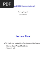 EE1 and ISE1 Communications I: Pier Luigi Dragotti Lecture Thirteen