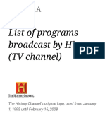 List of Programs Broadcast by History (TV Channel) -
