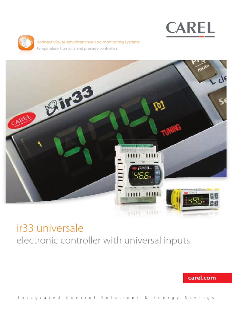 Carel Ir33 Series Electronic Controller Sales Brochure | PDF | Power ...