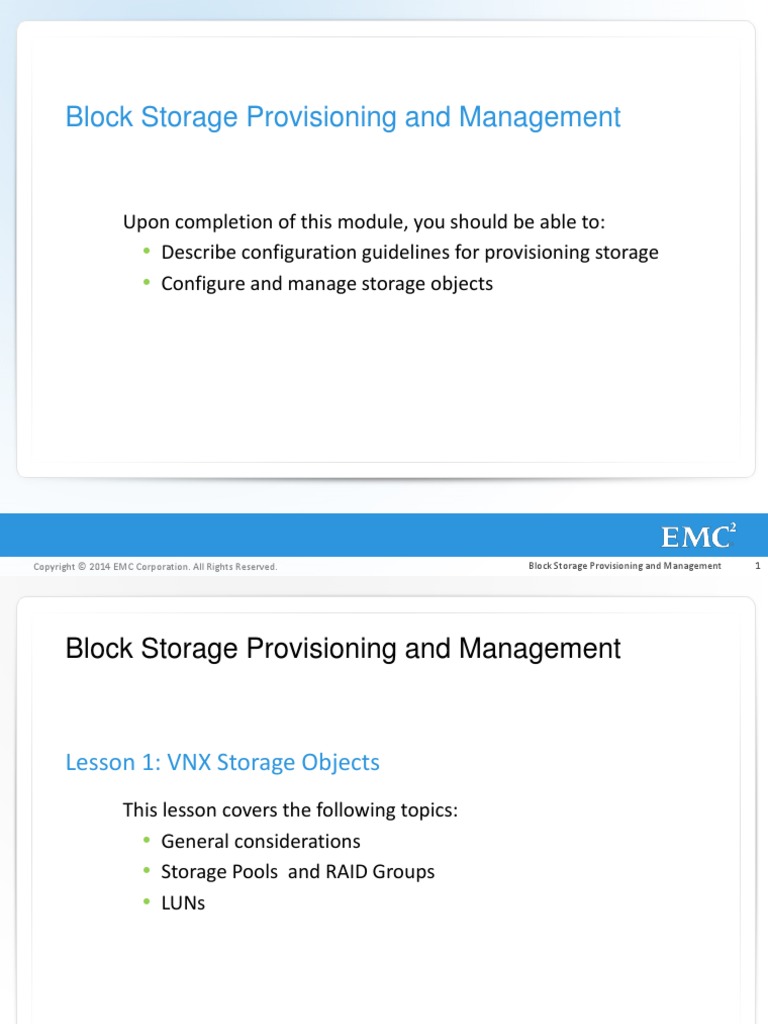 Block Storage Provisioning and Management PDF Computer Data Storage