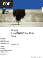 Wifi Security: Deploying Wpa/Wpa2/802.1X and Eap in The Enterprise