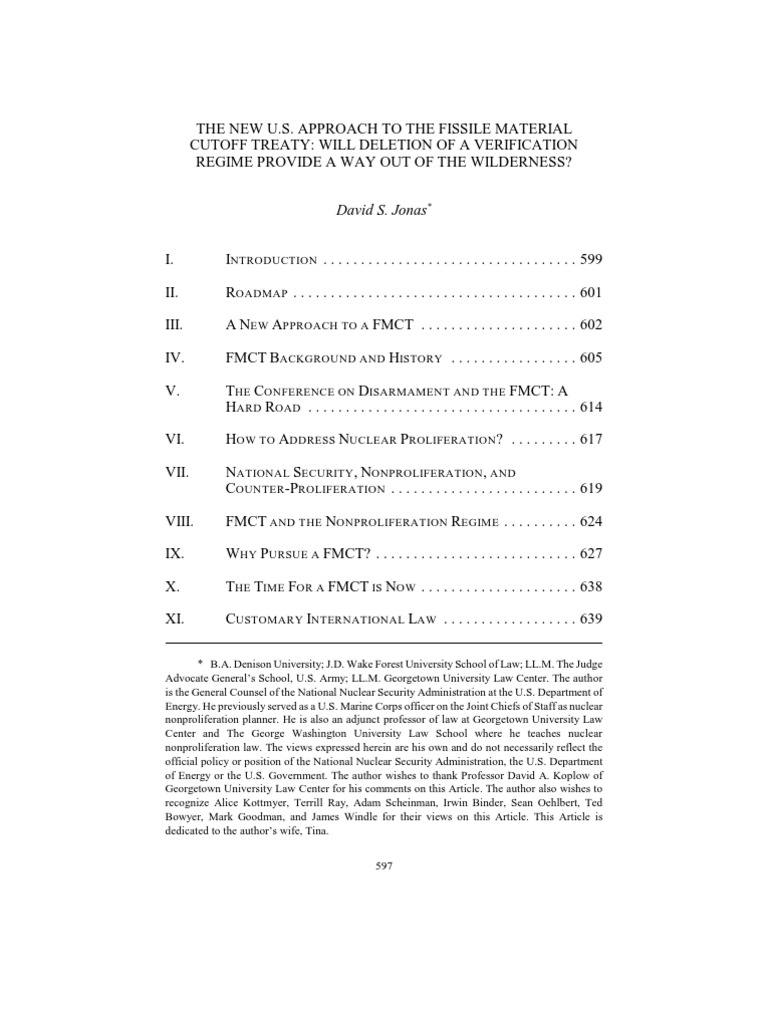 U.S. Strategy on Fissile Material Treaty | PDF | Treaty On The Non ...