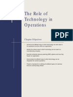 The Role of Technology in Operations: Chapter Objectives