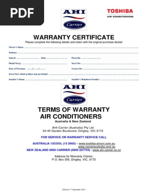 Product Warranty Certificate Template