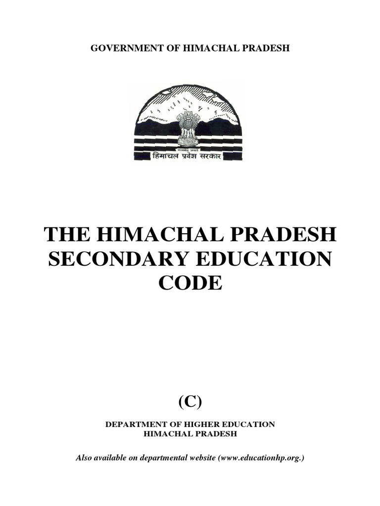 Himachal Pradesh Secondary Education Code | PDF | Teachers | Schools